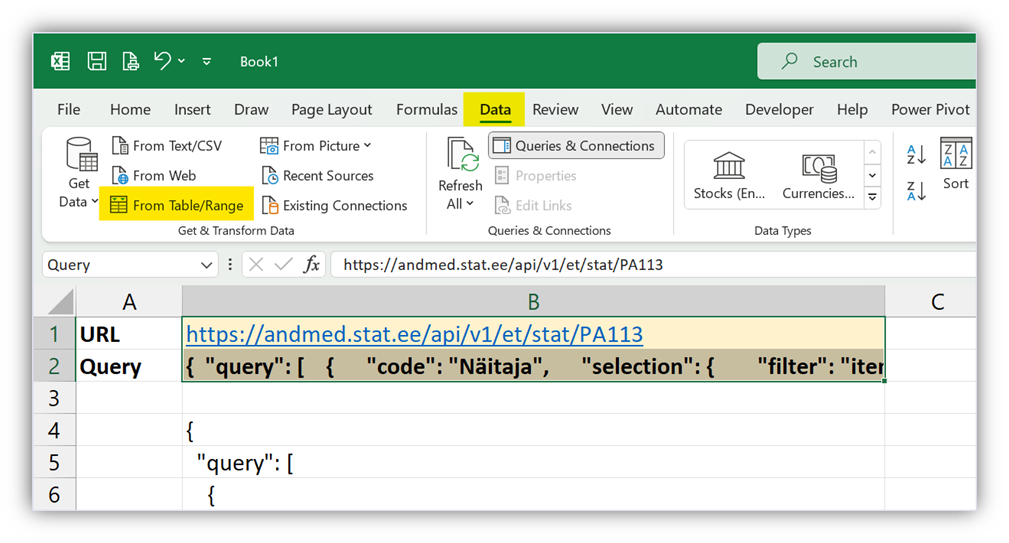 Power Query From Table/Range